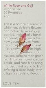 LOVE TEA Organic White Rose and Goji Tea x 20 Pyramids