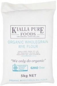 Kialla Organic Wholegrain Flour in Rye (Calico Bag) 5Kg