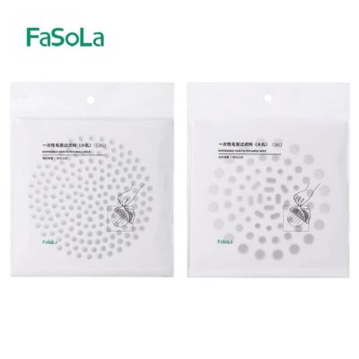 FaSoLa Disposable Hair Filter Nets, 15cm Diameter, Small Holes, White, Pack of 15