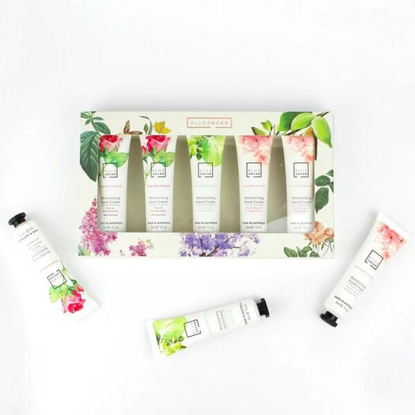 Blue Jacar Hand Cream Gift Set - Rose, Cucumber & Peach Scents (5 Tubes)