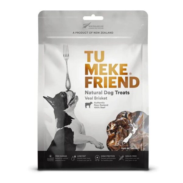 Tu Meke Friend Natural Dog Treats Veal Brisket - 100g