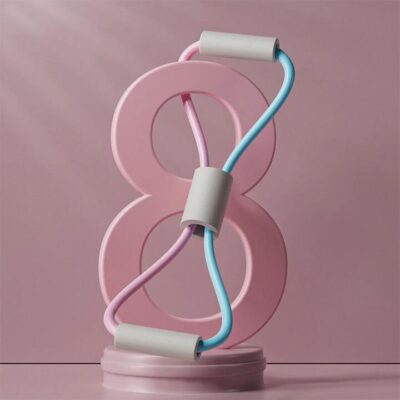 Ulife Figure-8 Resistance Band - Pink and Blue