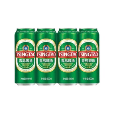 Tsingtao Beer 4.5% ABV - 500ml, Pack of 4