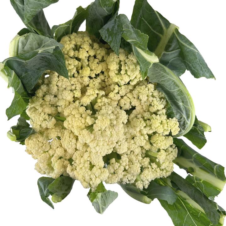 Organic Chinese Cauliflower with Leaves, Whole Head, Over 1.5kg
