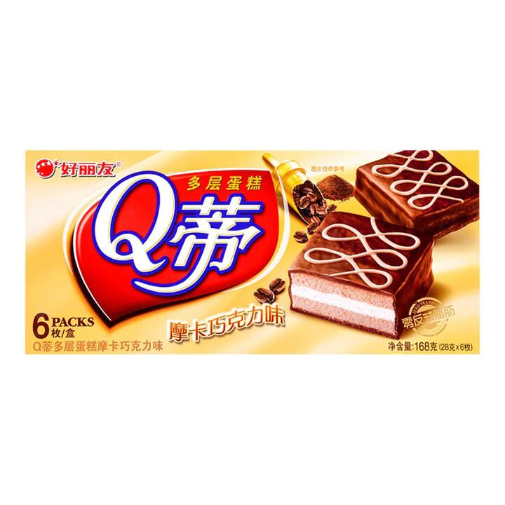 Hao Li You Q-Ti Mocha Chocolate Flavoured Cake - 6 Pieces, 168g