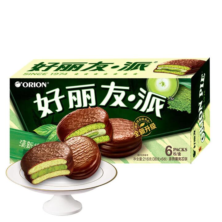 Orion Matcha Flavour Pie  6 Pieces 216g
