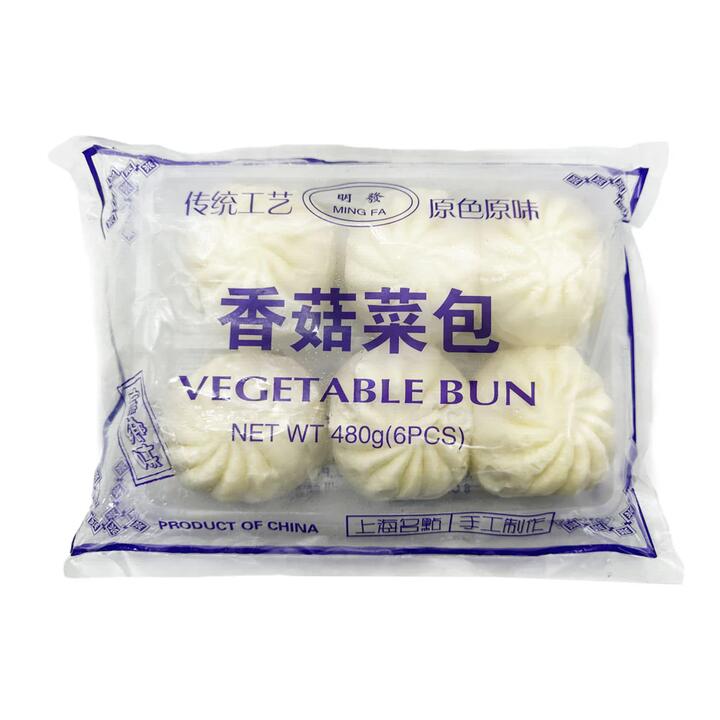 [Frozen] MingFa Mushroom Vegetable Buns, Pack of 6, 480g