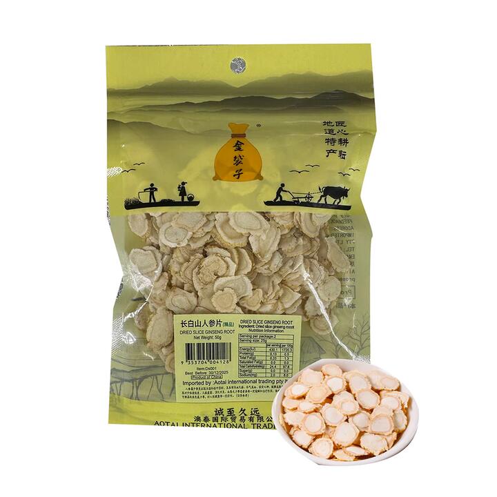 Golden Bag Changbai Mountain Ginseng Slices - 50g