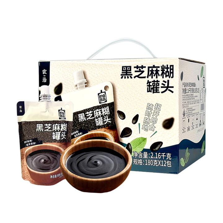 Nongzhi Black Sesame Paste - 180g x 12 Packs