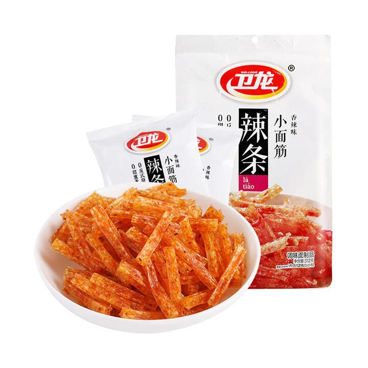 Weilong Spicy Gluten Snack - 15 Packs, 312g