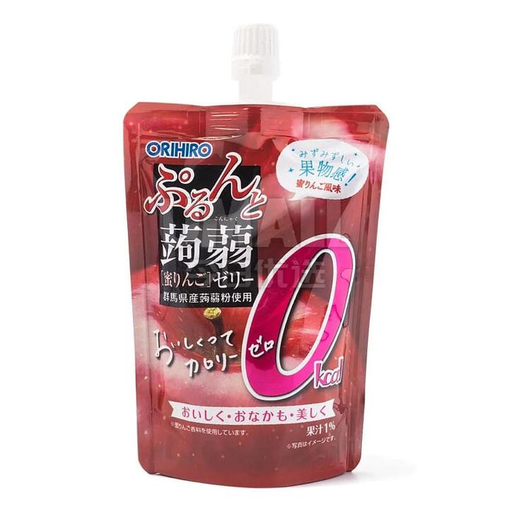 Orihiro Japanese Konjac Jelly, Zero Calorie, Apple Flavour, 130g