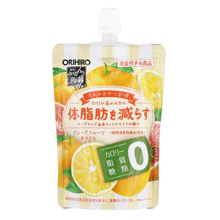 Orihiro Japanese Konjac Jelly, Zero Calorie, Grapefruit Flavour, 130g