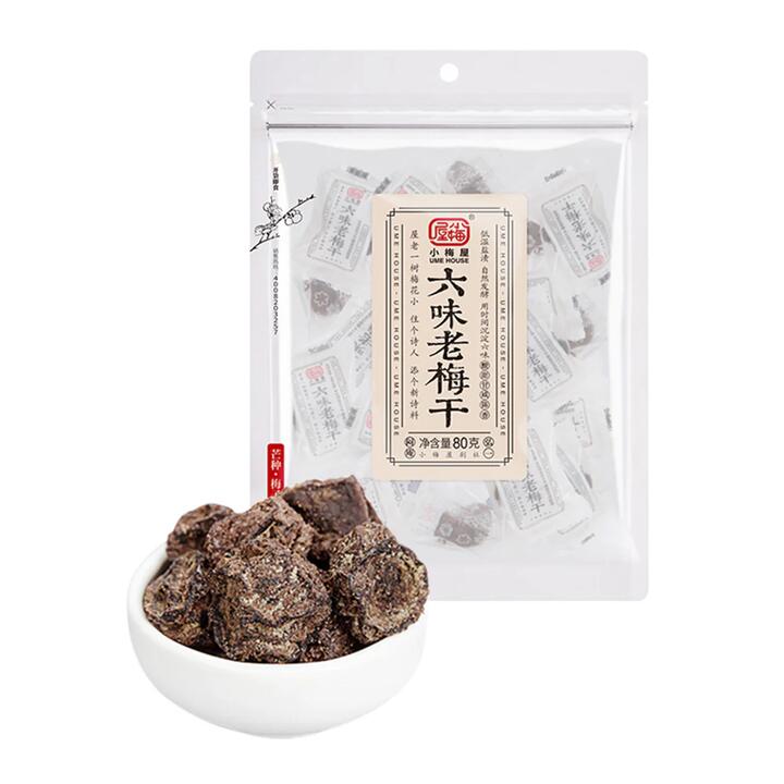 Xiaomeiwu Six-Flavor Dried Plums 80g