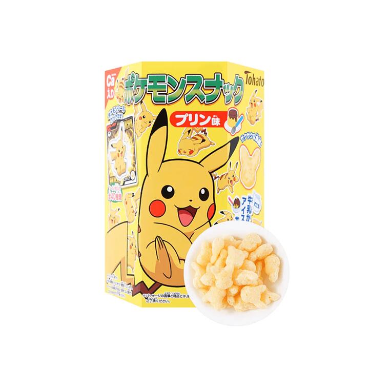 Tohato Pikachu Corn Star Biscuits - Pudding Flavour, 23g