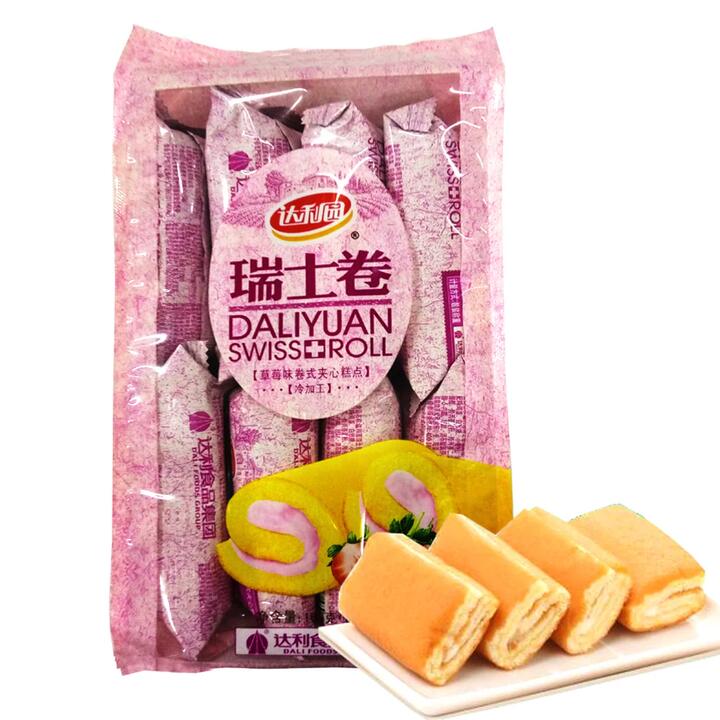 Daliyuan Swiss Roll with Strawberry Flavor, Pack of 8, 160g