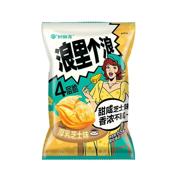 Orion Wave Potato Chips - Rich Cheese Flavor, 65g