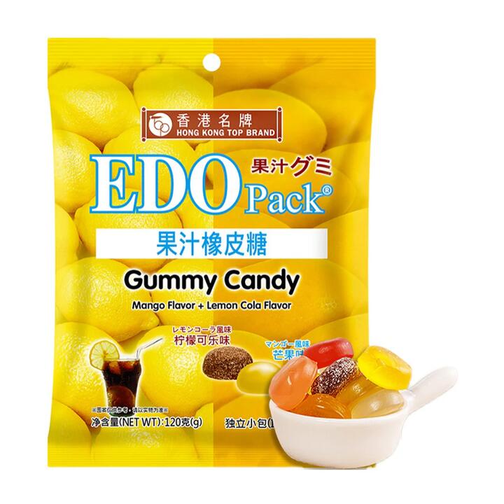 EDO Fruit Juice Gummy Candy - Lemon Cola/Mango Mixed Flavours 120g
