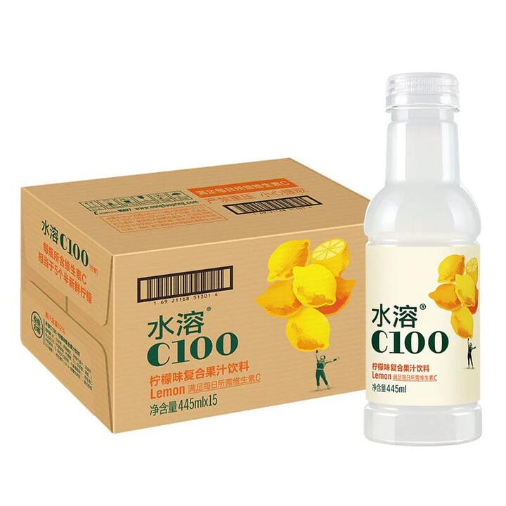 Nongfu Spring Water Soluble C100 Lemon Flavour 445ml*15 Bottles/Case
