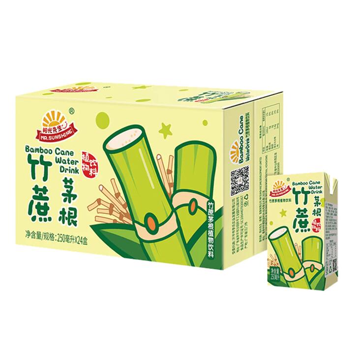 Mr. Sunshine Bamboo Cane Water Drink - 250ml x 24