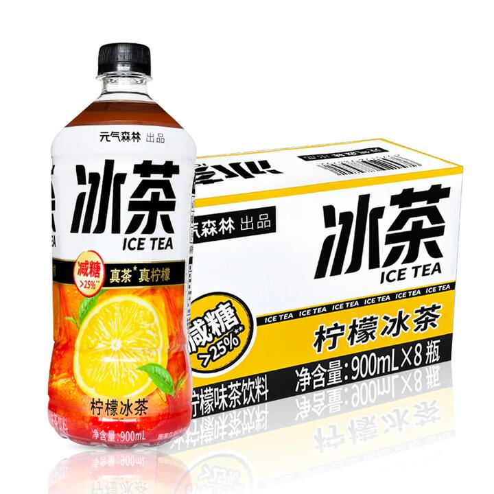 Genki Forest Lemon Ice Tea - 900ml x 8 Bottles