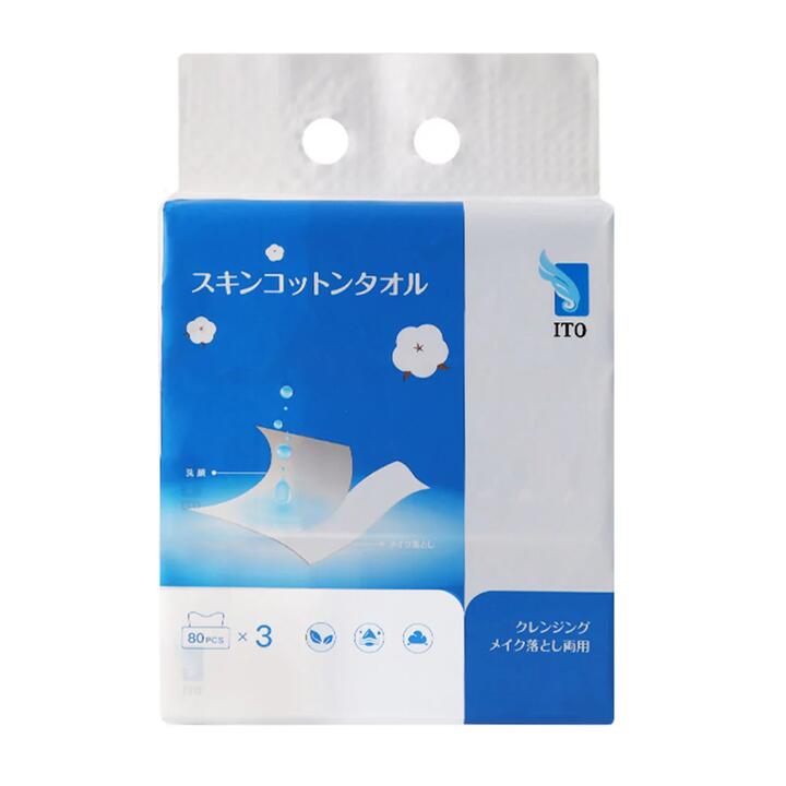 ITO Cleansing Cotton Towels - 80 Sheets x 3 Packs