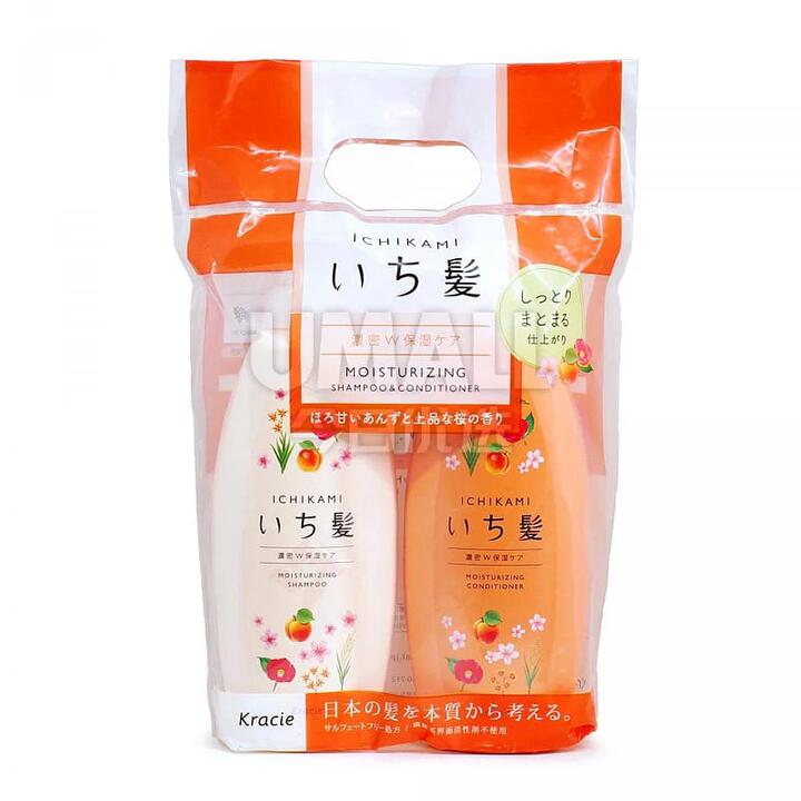 ICHIKAMI Silicone-Free Oil Control and Damage Repair Hair Care Set - Orange Set 490ml x 2 Bottles