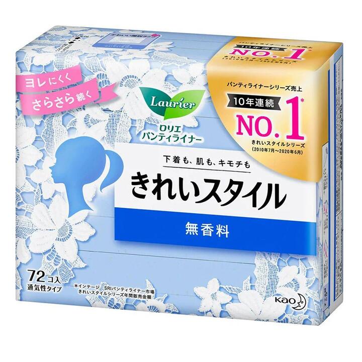 Kao Laurier Ultra-Thin Unscented Sanitary Pads, 14cm, Pack of 72