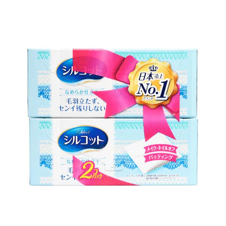 Unicharm Silcot Makeup Cotton Pads - 82 Pieces x 2 Boxes