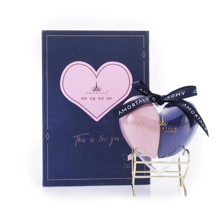 Amortals Beauty Sponge Set with Holder - Blue & Pink, 2 Pieces