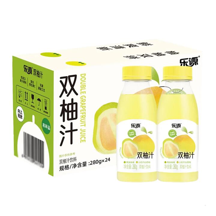 Leyuan Double Grapefruit Juice - Korean Pomelo & Israeli White Grapefruit, 280ml x 24 Bottles