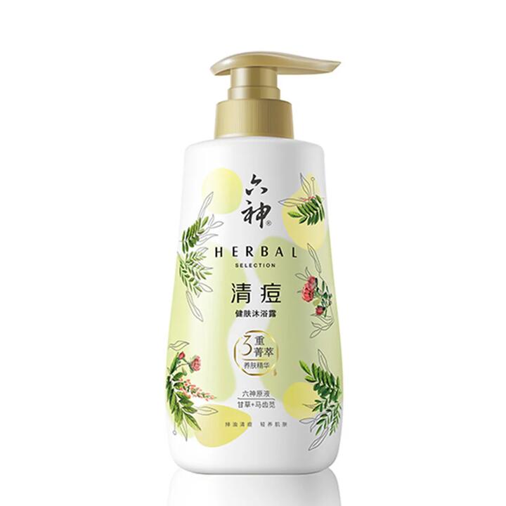 Liu Shen Acne Clearing & Skin Health Shower Gel with Licorice & Purslane, 450ml