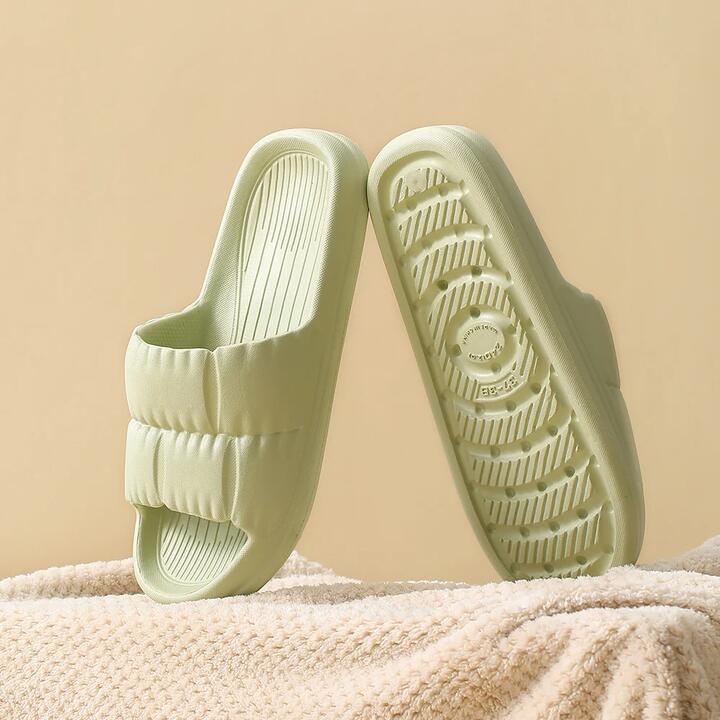 Fasola Lightweight Bathroom Slippers, Green, Size 37/38 - One Pair