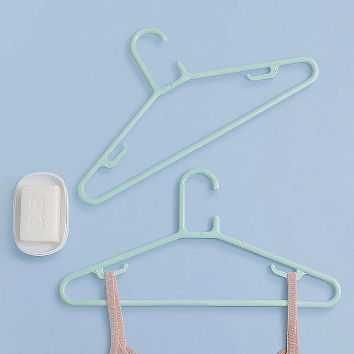 Camellia Auspicious 460 Type Clothes Hanger in Green/Grey - Random Colour Dispatch, Pack of 5