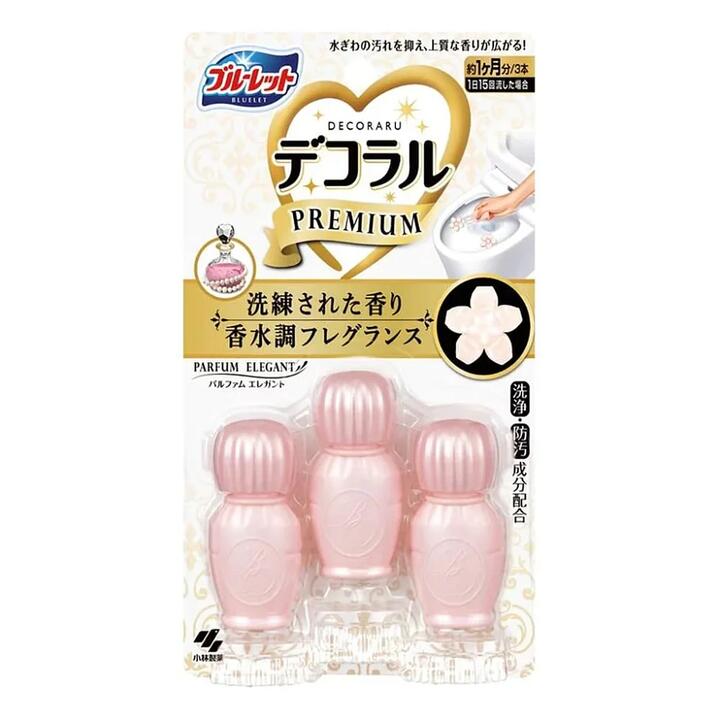 Kobayashi Pharmaceutical Toilet Deodorizer - Elegant Floral Scented Gel Petals, 7.5g x 3 Pack