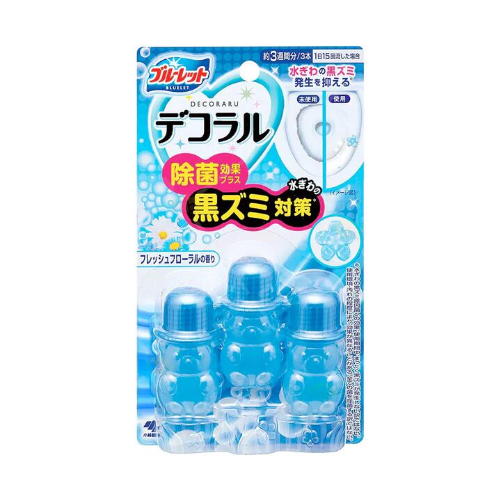 Kobayashi Pharmaceutical Toilet Deodorizing Cleaning Petal Gel - Antibacterial Floral Scent 7.5g x 3 Pack