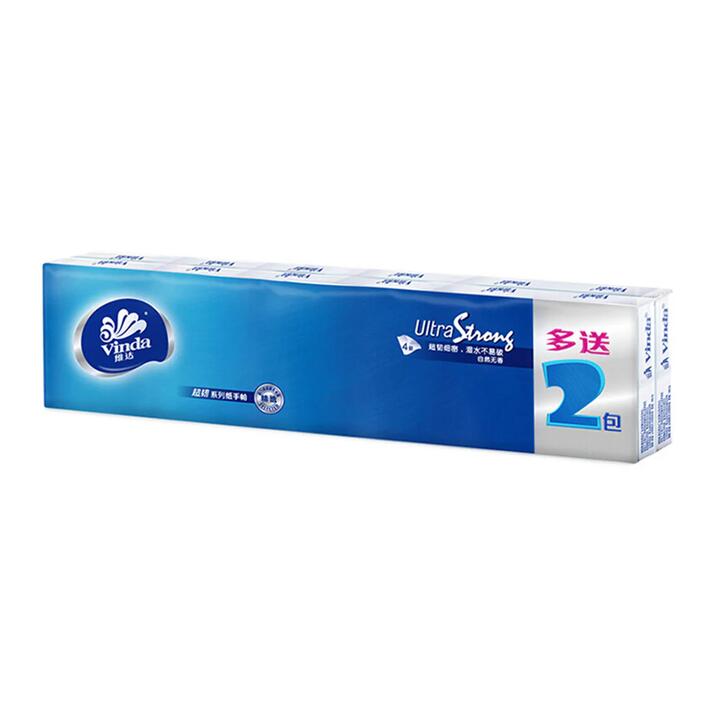Vinda Ultra Tough 4-Ply Paper Handkerchiefs, 7 Sheets per Pack, 12 Packs Included