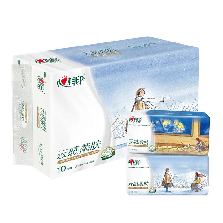 Hearttex 3-Ply Unscented Soft Skin Tissues - Limited Edition Turn Left, Turn Right by Jimmy Liao - 100 Pulls x 10 Packs