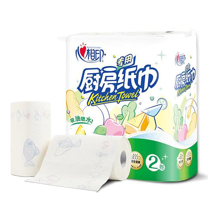 Hearttex Printed Kitchen Paper Towels, 2 Rolls Pack