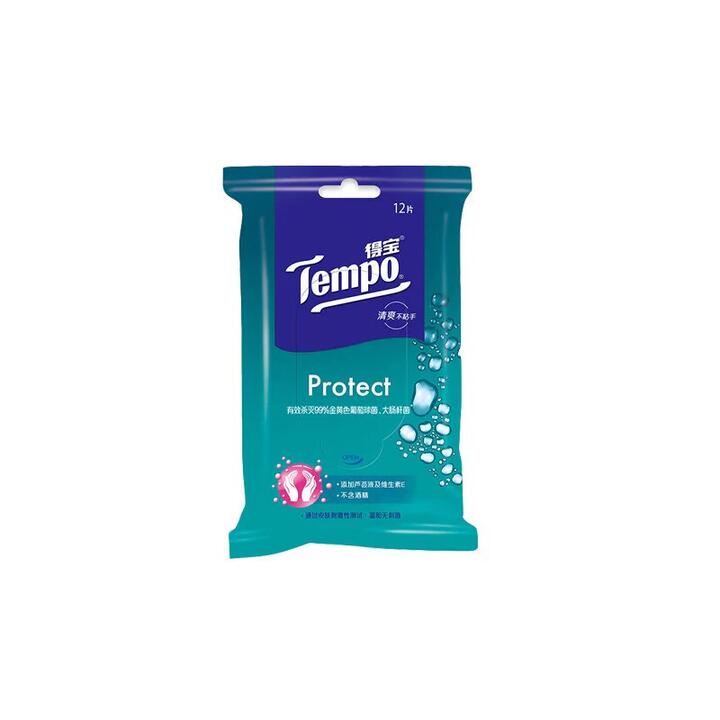 Tempo Antibacterial Wet Wipes, 12 Pieces