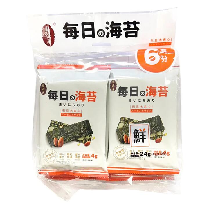 Golden Seasons Daily Seaweed with Almond Filling - 6 Packs, 24g