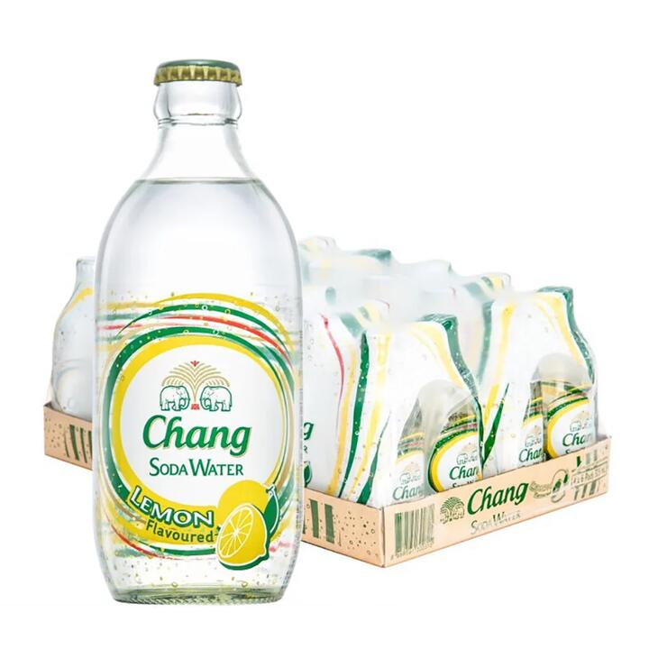 Chang Lemon Flavoured Soda Water - 325ml x 24 Bottles