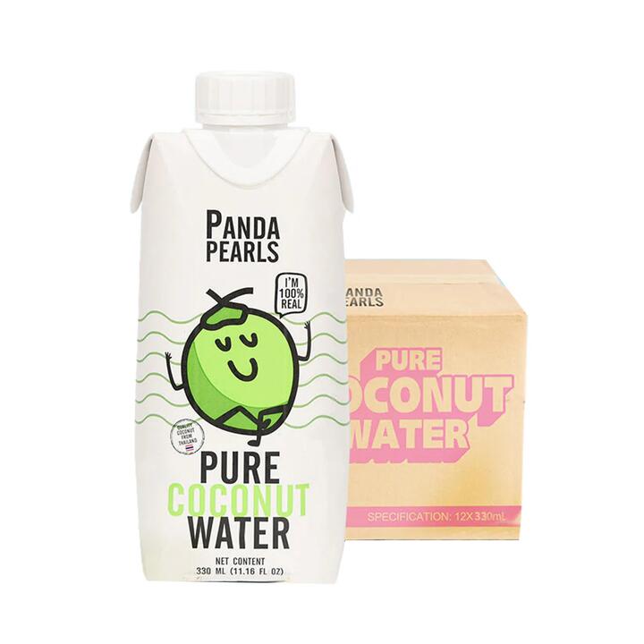 Panda Pearls Pure Coconut Water - 330ml x 12 Bottles