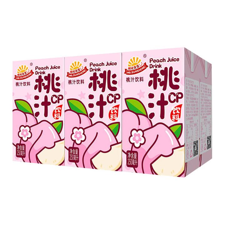 Mr. Sunshine Peach Juice Drink - 250ml x 6 Packs