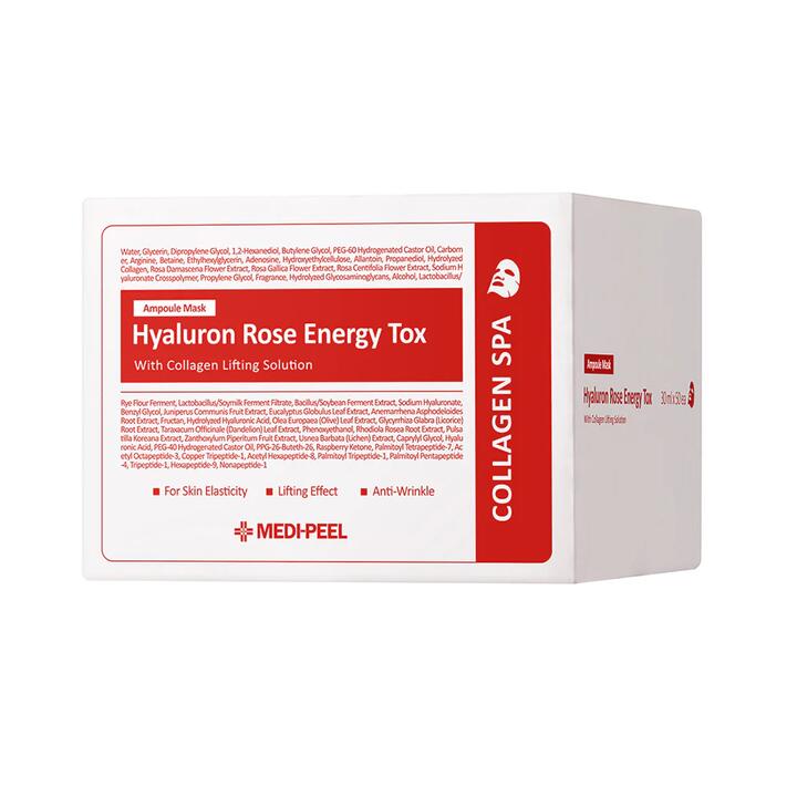 Medi-Peel Hyaluron Rose Energy Tox Ampoule Mask - 30ml x 50 Sheets
