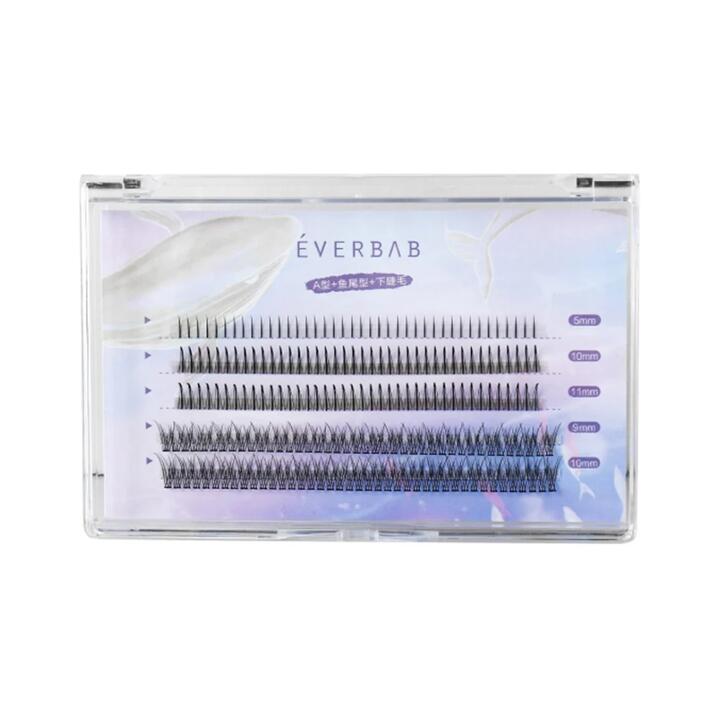 Everbab Single Cluster False Eyelashes - Type A, Fish Tail, Lower Lashes
