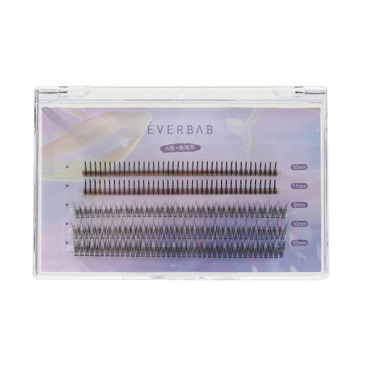 Everbab Single Cluster False Eyelashes - A Type & Fish Tail Type