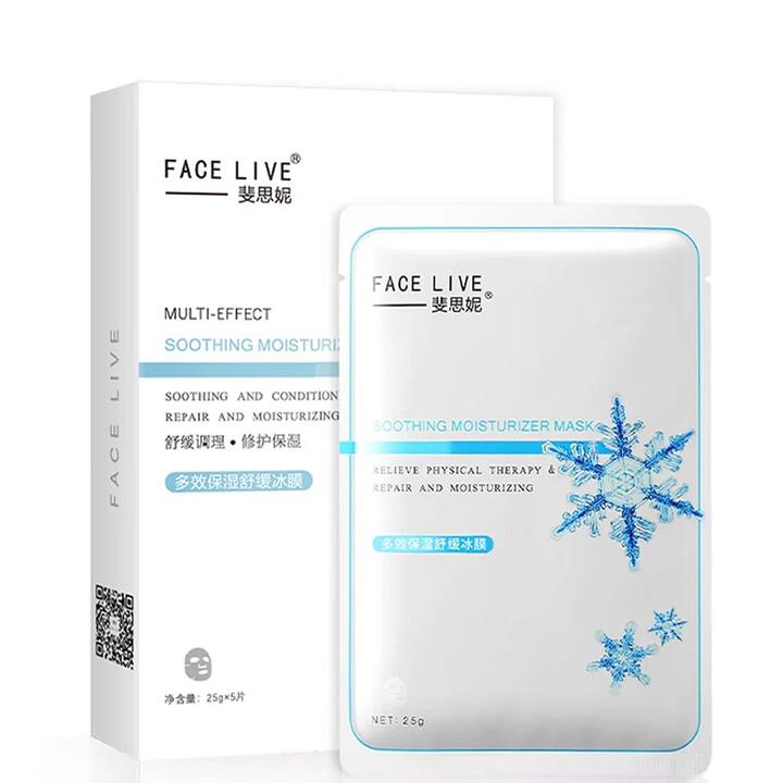 Face Live Multi-Effect Soothing Moisturizer Ice Mask - 25g x 5 Sheets