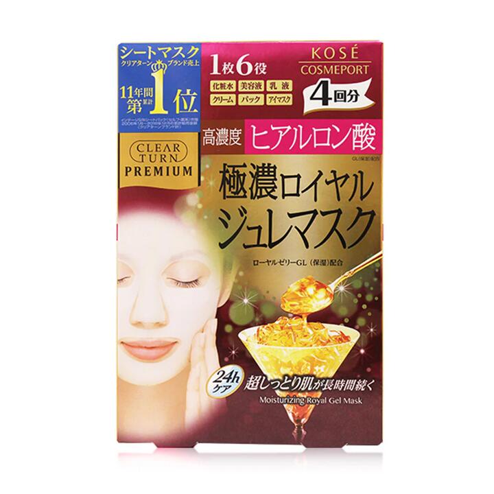 Kose Clear Turn Premium Hyaluronic Acid Gel Mask - 4 Sheets