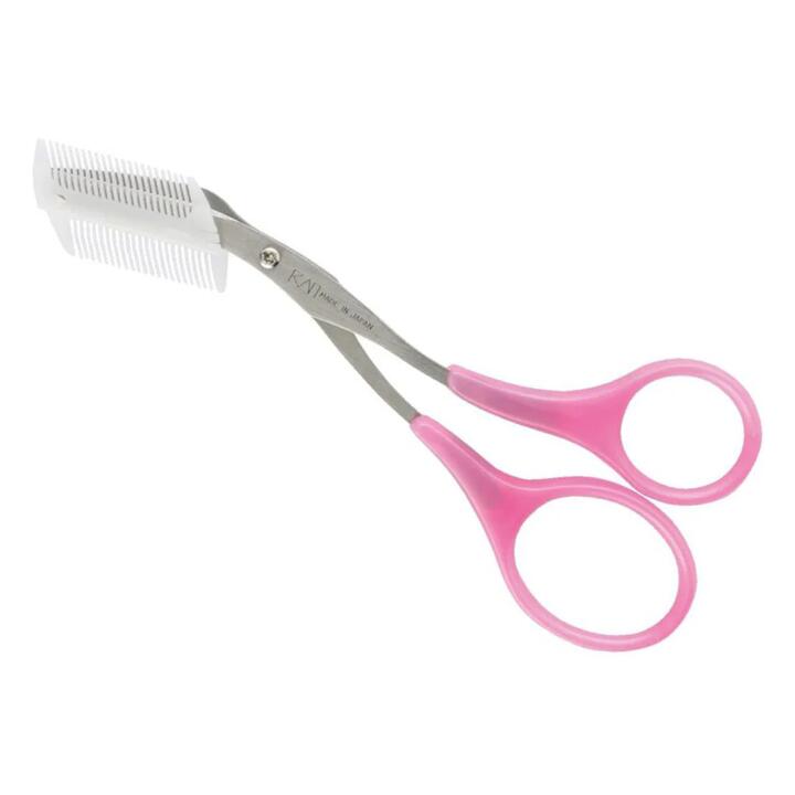 Kai Eyebrow Scissors with Comb - Pink