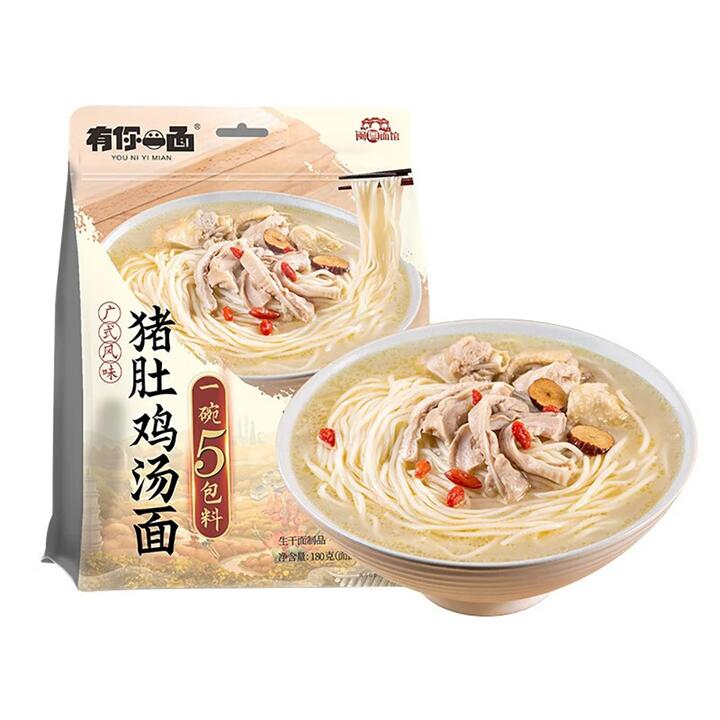 You Ni Yi Mian Handmade Sun-Dried Noodles with Pork Tripe and Chicken Soup - 180g
